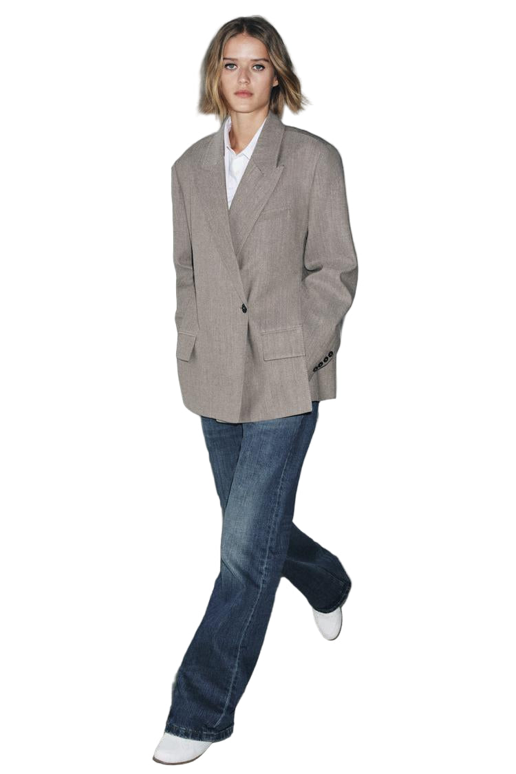 Grå jacka med slag och sidoslitsar