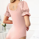 Bodycon-T-shirt med volangärmar