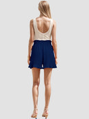 Högmidjade shorts med spets