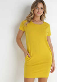 Mini dress with round neckline