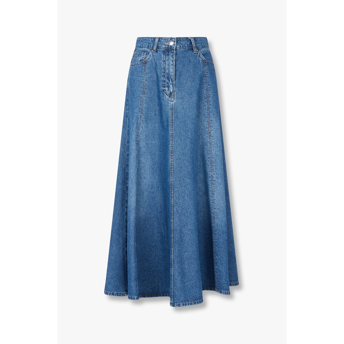 Lång denimkjol