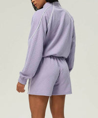 Casual sportkläder set med jacka och shorts
