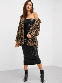 Mjuk jacka med leopardtryck