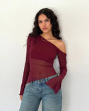 EMY-blus med bara axlar och långa ärmar