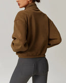 Kort jacka i polar fleece med ståkrage