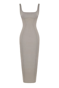 Smoke bodycon långklänning