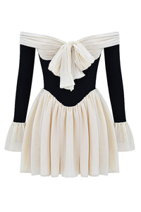 Off shoulder långärmad minidress