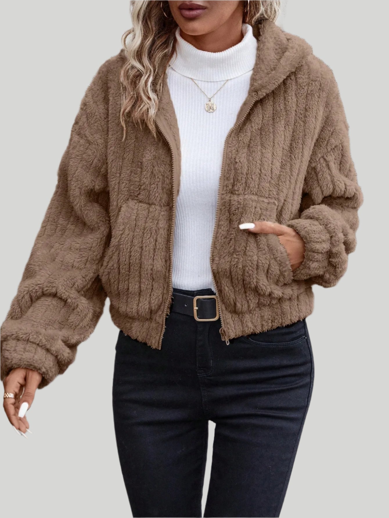 Luna fleece jacka med huva