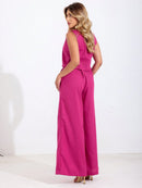 Corinna elegant linne med vida byxor i set