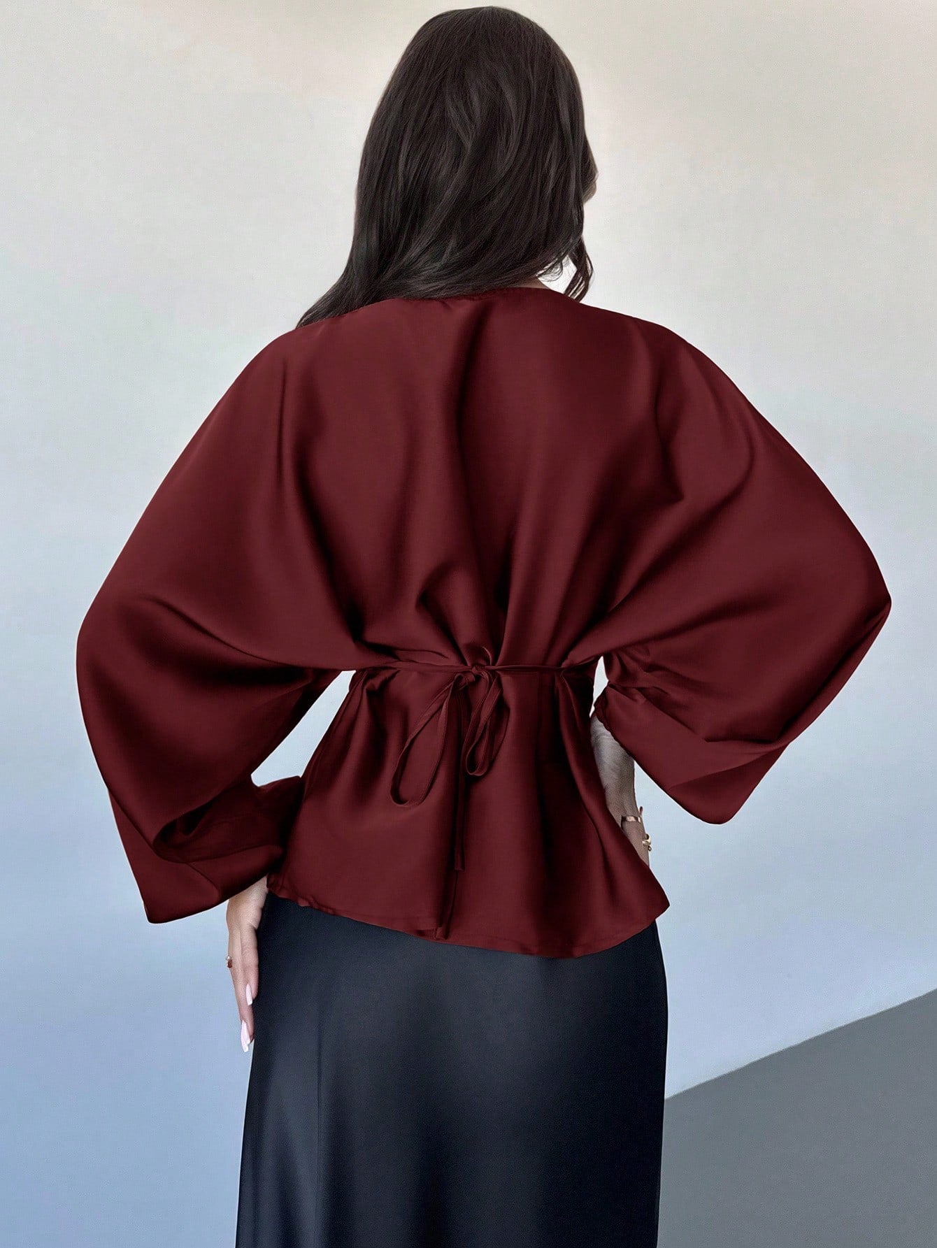 Cassy smal skjorta med utsvängda ärmar