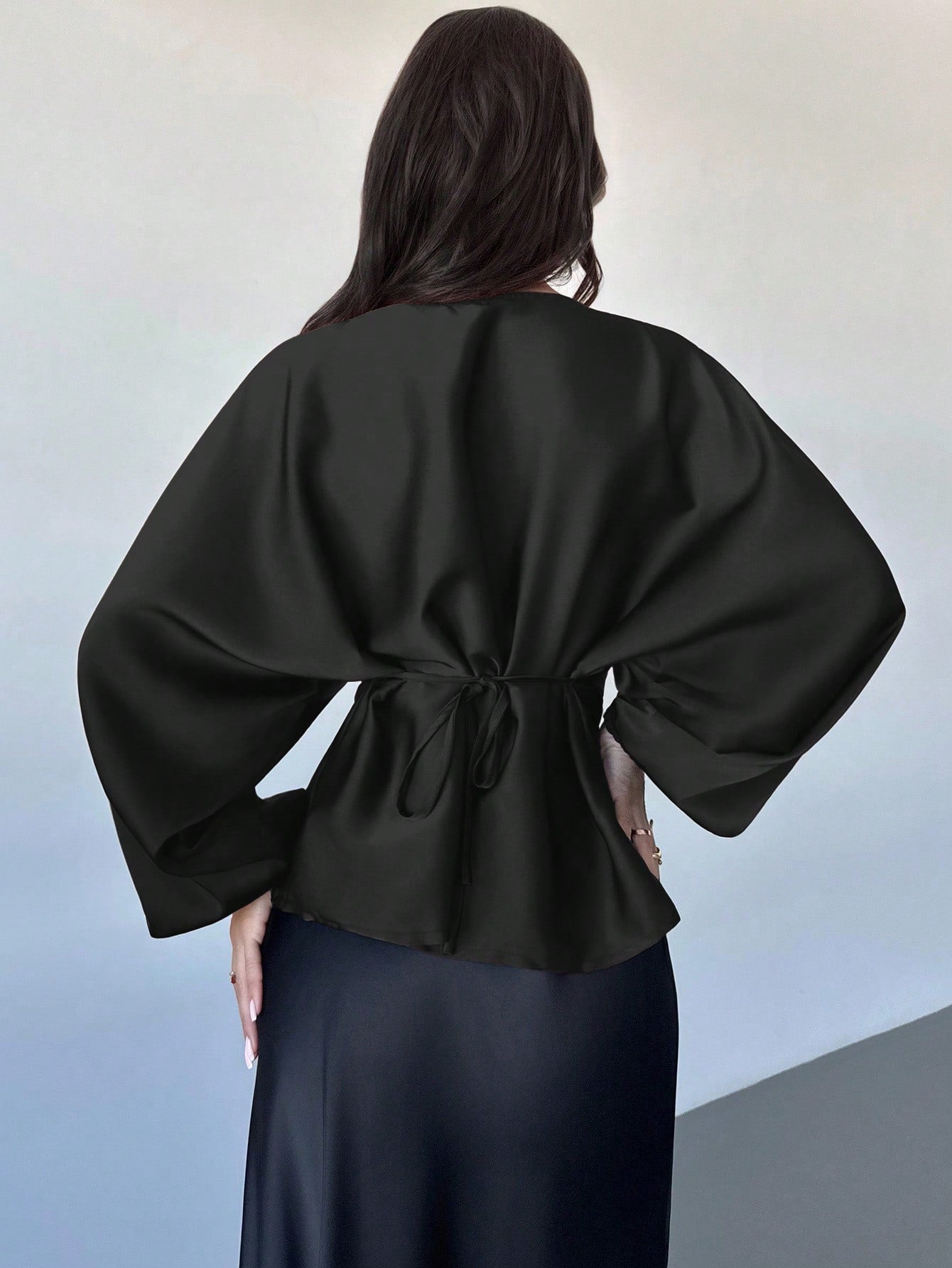 Cassy smal skjorta med utsvängda ärmar