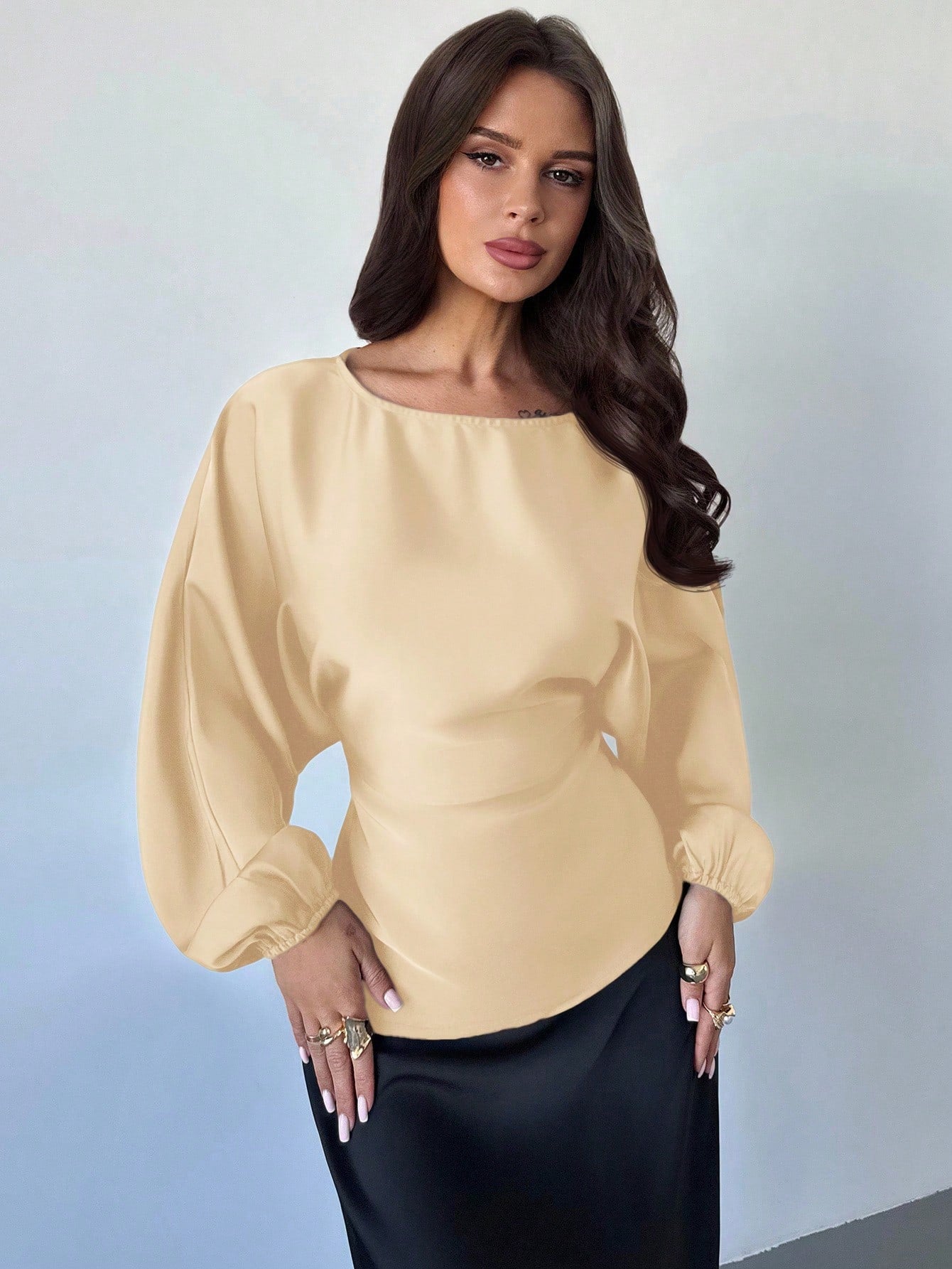 Cassy smal skjorta med utsvängda ärmar