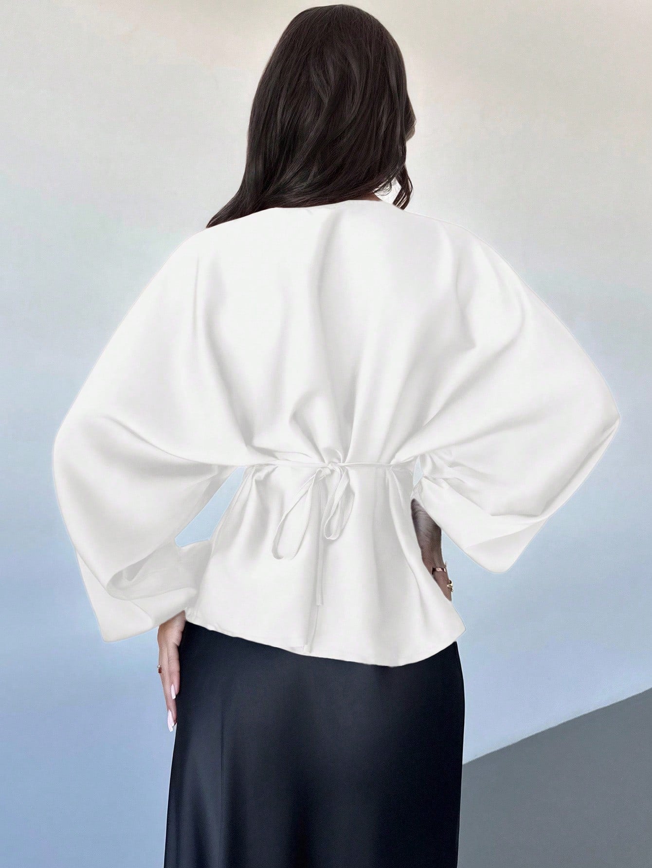 Cassy smal skjorta med utsvängda ärmar