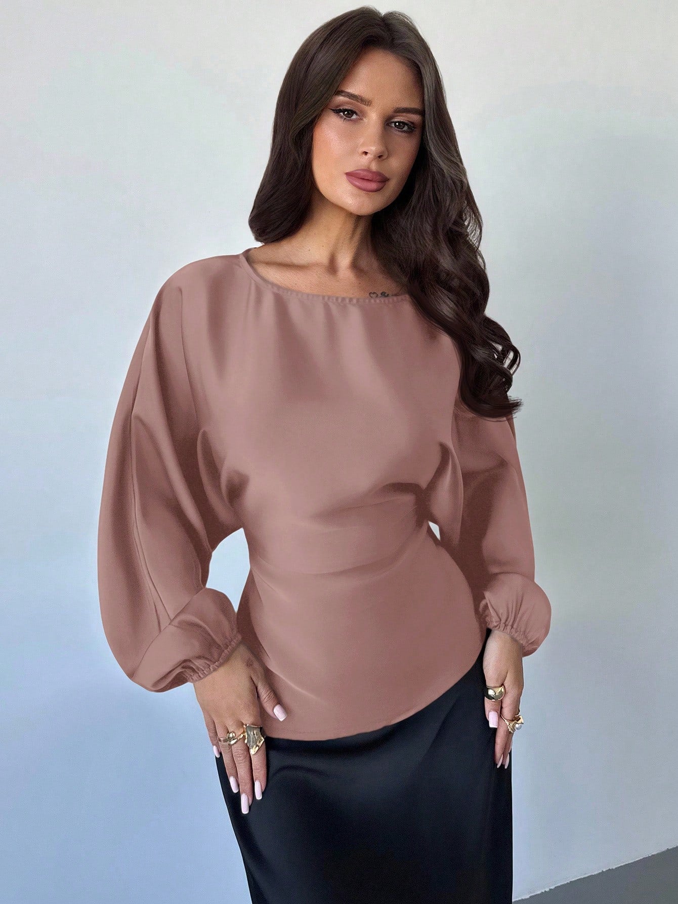 Cassy smal skjorta med utsvängda ärmar