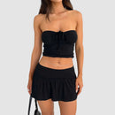 Tvådelat set med kort kjol och topp