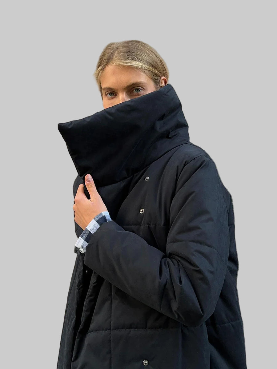 Lory vinterjacka med breda slag, varm, tillverkad av bomull och med fickor