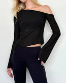 EMY-blus med bara axlar och långa ärmar