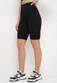Svart sport shorts med randigt mönster