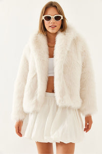 Fluffig päls jaketa