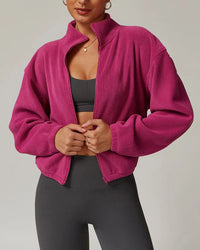 Kort jacka i polar fleece med ståkrage