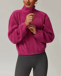 Kort jacka i polar fleece med ståkrage