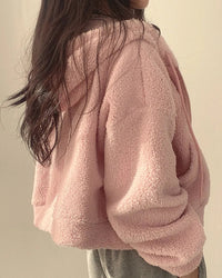 Lammullsjacka med dragkedja och fickor