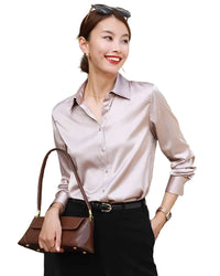 Avslappnad satinskjorta