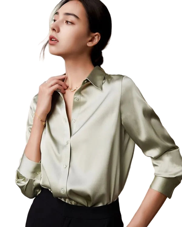 Avslappnad satinskjorta