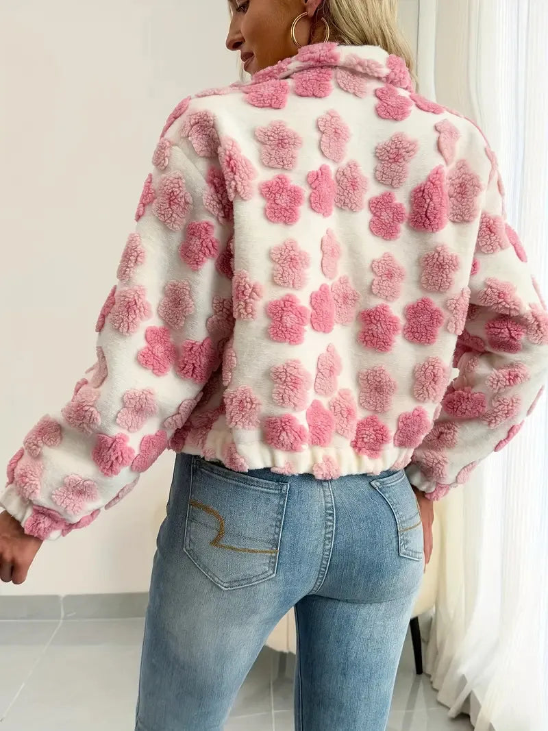 Issabele-blus med blommönster