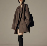 Veronny elegant höstkappa med dubbla rader knappar