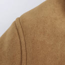 Adryy brun jacka med fransk design, dubbelsidig, halvlång, knappar och fickor