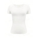 Kort smal t-shirt med rund hals