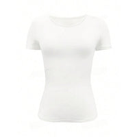 Kort smal t-shirt med rund hals