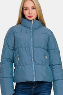 Turtleneck Pufferjacka med dragkedja