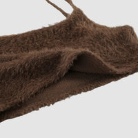 Brunt 3-delat set med utsvängda byxor och topp