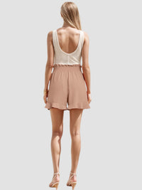 Högmidjade shorts med spets