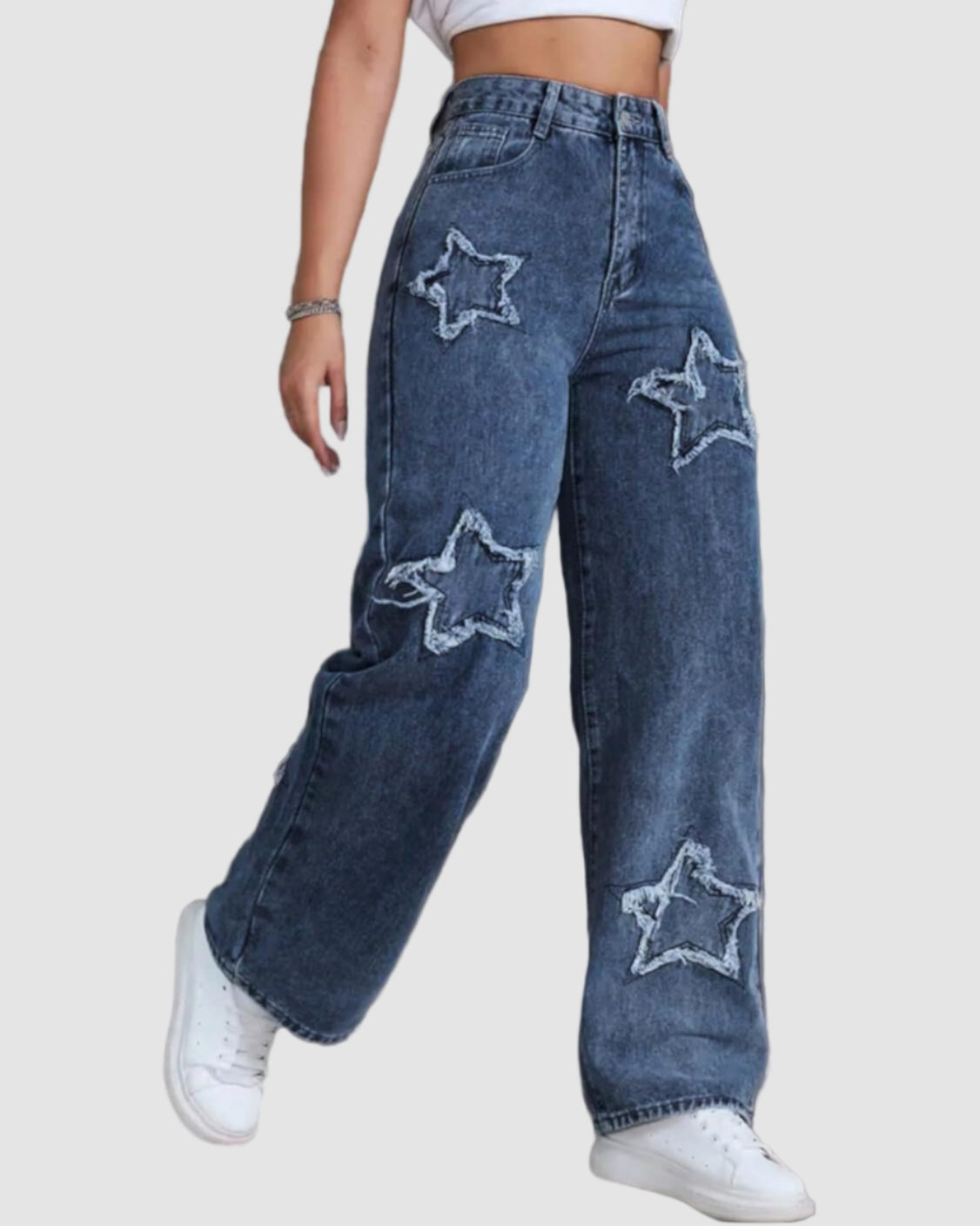 Utsvängda byxor med stjärnmönster
