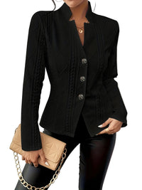 Enkelknäppt jacka med linjedesign