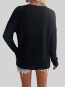 V-ringad tröja, avslappnad stil