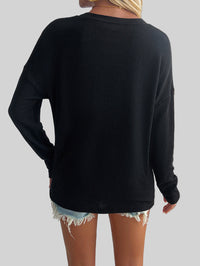 V-ringad tröja, avslappnad stil