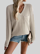 V-ringad tröja, avslappnad stil