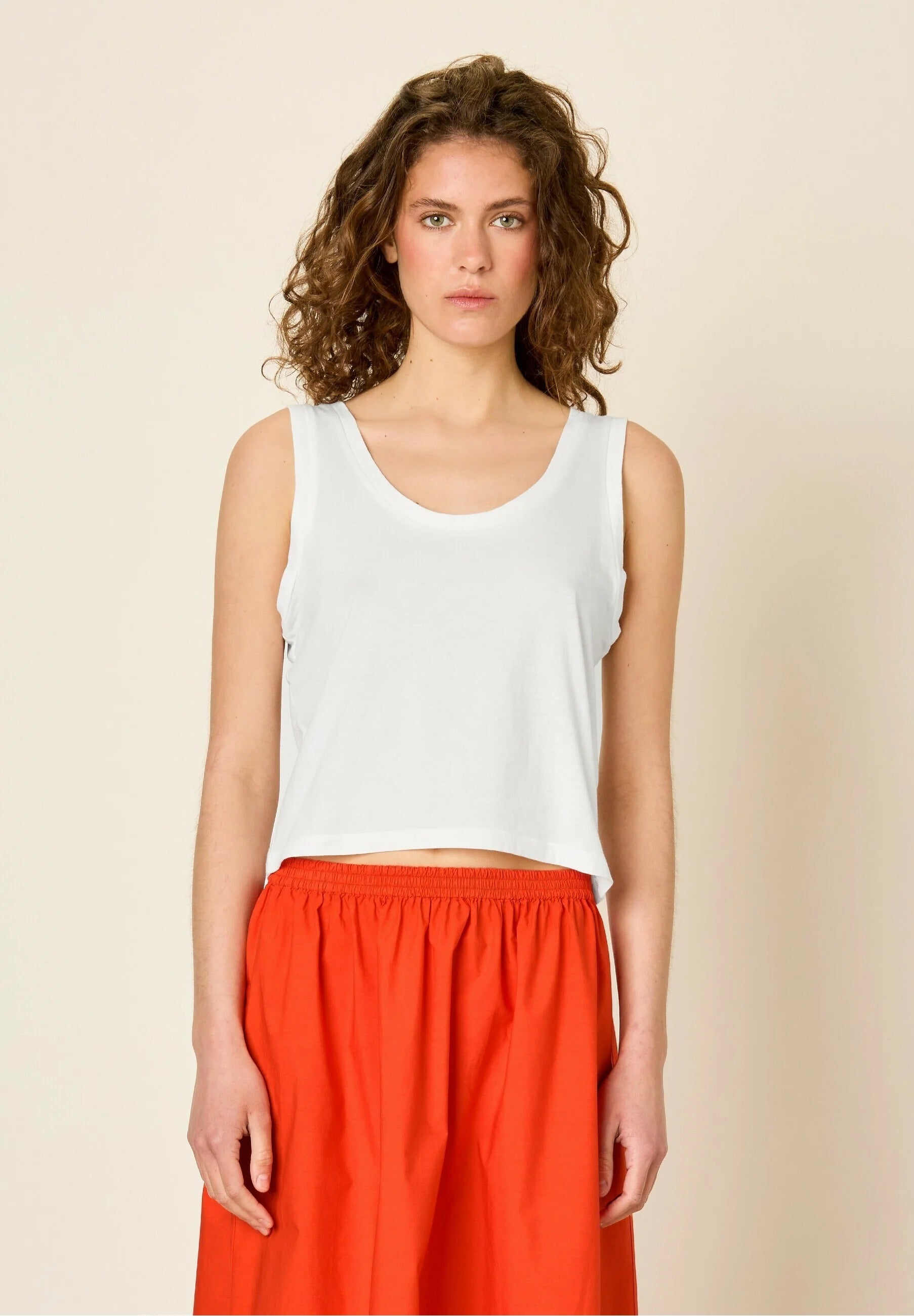 Enkel tank top i bomullsblandning