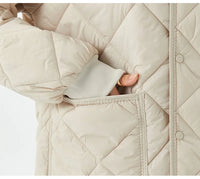 VIKY vinterjacka i bomull med rund krage och fickor