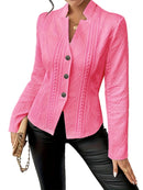 Enkelknäppt jacka med linjedesign