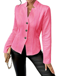 Enkelknäppt jacka med linjedesign