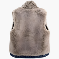 Vadderad väst denim i lammull