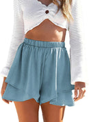 Shorts med hög midja och volanger