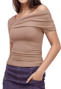 Arriela crop top med en axel
