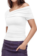Arriela crop top med en axel