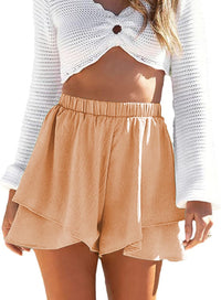 Shorts med hög midja och volanger